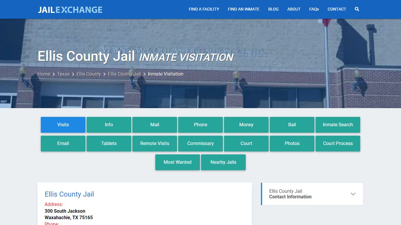 Inmate Visitation - Ellis County Jail, TX - Jail Exchange