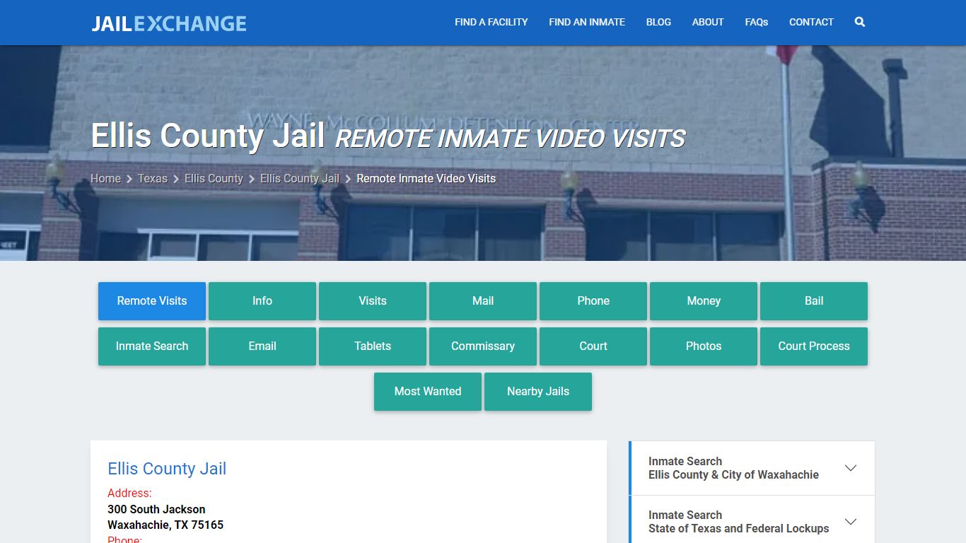 Video Visitation - Ellis County Jail, TX - Jail Exchange